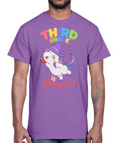 third Grade is Magical Unicorn 962#- third grade- Cotton Tee