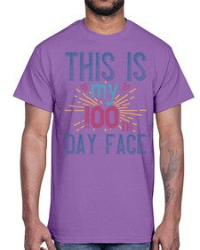 this is my one hundredth day face 984#- one hundred days- Cotton Tee