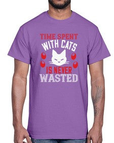 time spend with cat is never wasted Style 120#- cats- Cotton Tee