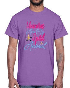 unicorns are my spirit animal 526#- unicorn- Cotton Tee