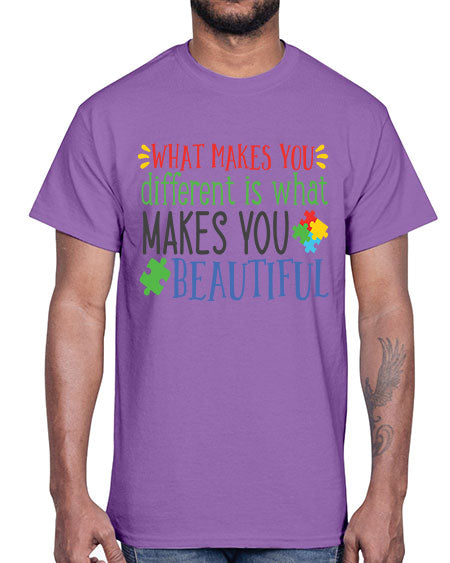 what makes you different is what makes you beautiful Style 3#- autism- Cotton Tee