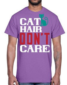 cat hair dont care o Style 29#- cats- Cotton Tee