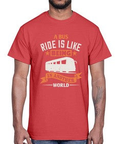 A bus ride is like being in another world 1#- bus- Cotton Tee