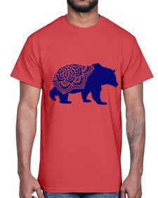BearMandala 253#- mandala- Cotton Tee