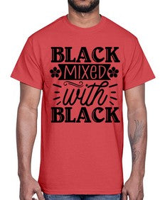 Black mixed with black Style 56#- black girls or women- Cotton Tee