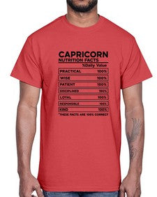 Capricorn Nutrition Facts 185#- capricorn- Cotton Tee