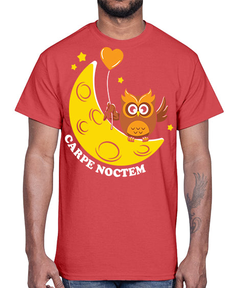 Carpe Noctem Moon Stars Owl A TurtleRabbit 1#- owl- Cotton Tee