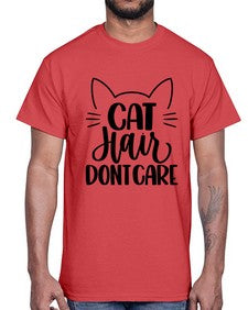 Cat Hair Dont Care Style 82#- cats- Cotton Tee