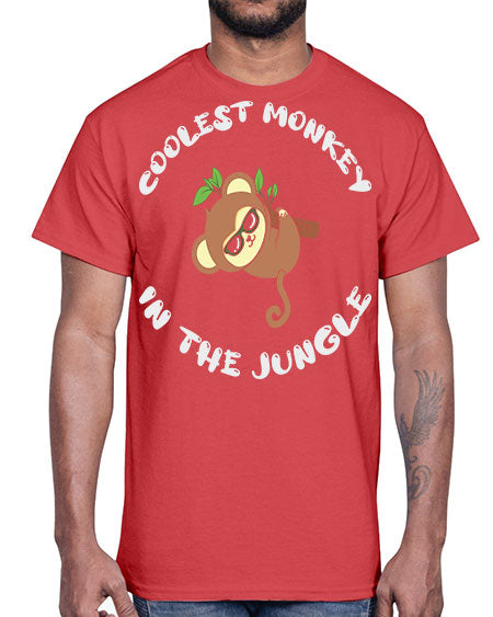 Collest Monkey in the Jungle 3#- monkey- Cotton Tee