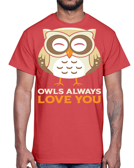 Cute Owl Always Love You A TurtleRabbit 3#- owl- Cotton Tee