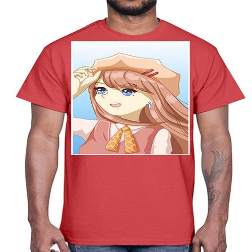 Cute beautiful and funny girl with hat 66#- anime- Cotton Tee