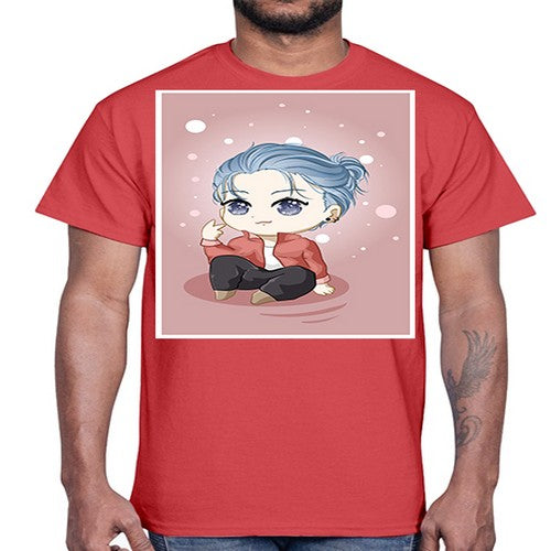 Cute little boy silver hair 78#- anime- Cotton Tee