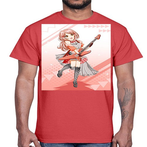 Cute rock star girl with guitar game 17#- anime- Cotton Tee