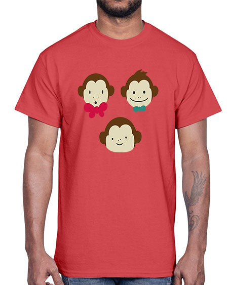 Cute_little_monkeys_5425- monkey- Cotton Tee