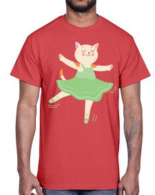 Dancing cat ballerina for ballet ballet 112#- ballet- Cotton Tee