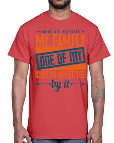 Diabetes affects my family One of my kids is affected by it Style 4#- diabetes- Cotton Tee