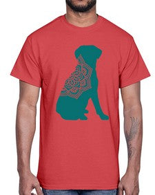 DogMandala 381#- mandala- Cotton Tee