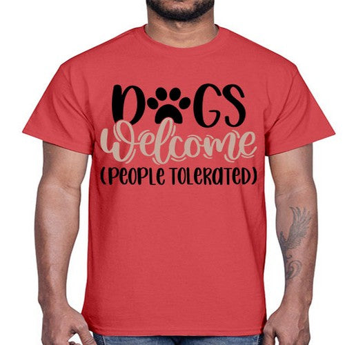 Dogs Welcome Style 21#- dogs- Cotton Tee