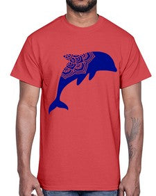 DolphinMandala 382#- mandala- Cotton Tee