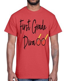 First Grade Diva 124#- first grade- Cotton Tee