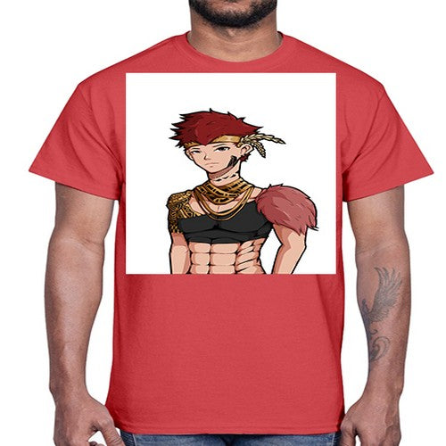 Forest tribal boy 67#- anime- Cotton Tee