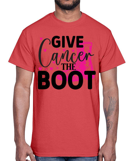 Give Cancer the Boot 24#- breast cancer- Cotton Tee