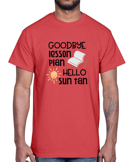 Goodbye lesson plan hello summer tan 101#- summer- Cotton Tee