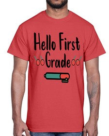Hello First Grade 273#- first grade- Cotton Tee