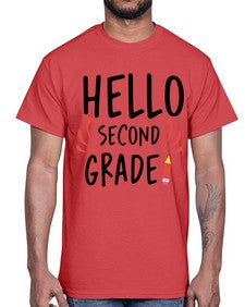 Hello Second Grade 327#- second grade- Cotton Tee