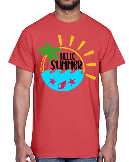 Hello Summer Style 40#- summer- Cotton Tee
