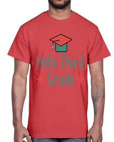 Hello Third Grade 345#- seventh grade- Cotton Tee