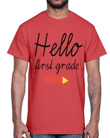 Hello first grade 274#- first grade- Cotton Tee