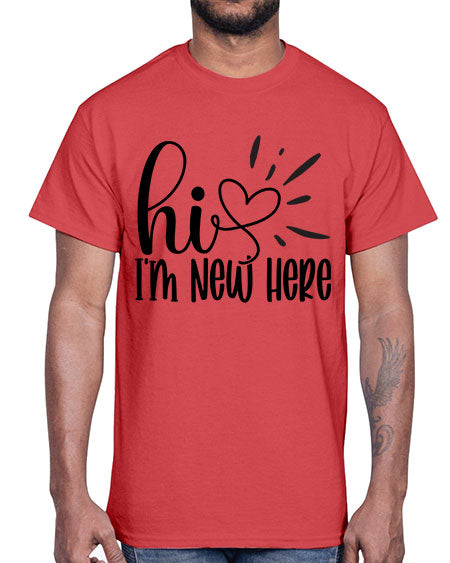 Hi Im New Here 332#- kids- Cotton Tee