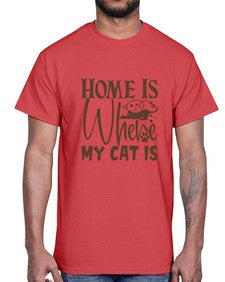 Home Is Where My Cat Is Style 14#- cats- Cotton Tee