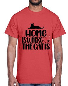 Home Is Where The Cat is Style 93#- cats- Cotton Tee