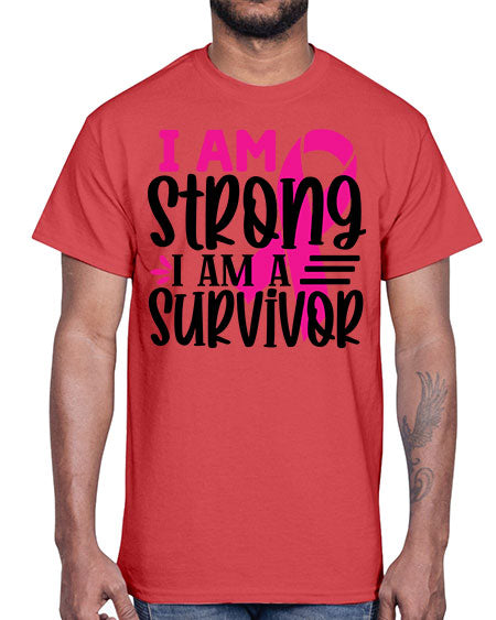 I Am Strong I Am a Survivor 19#- breast cancer- Cotton Tee
