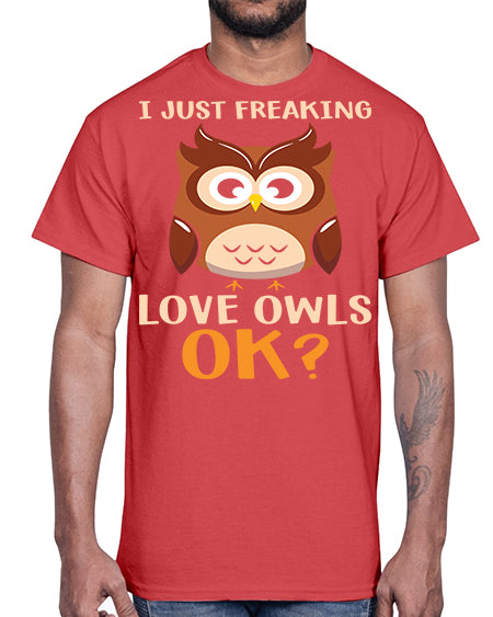 I Just Freaking Love Owls A TurtleRabbit 9#- owl- Cotton Tee