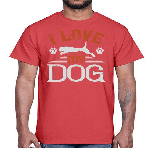 I Love My Dog Style 189#- dogs- Cotton Tee