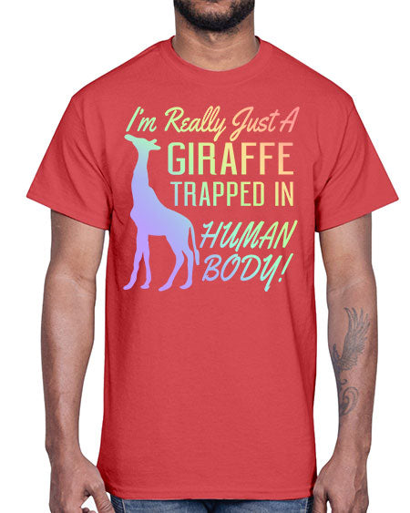 Im really just a giraffee trapped in human body- giraffee- Cotton Tee