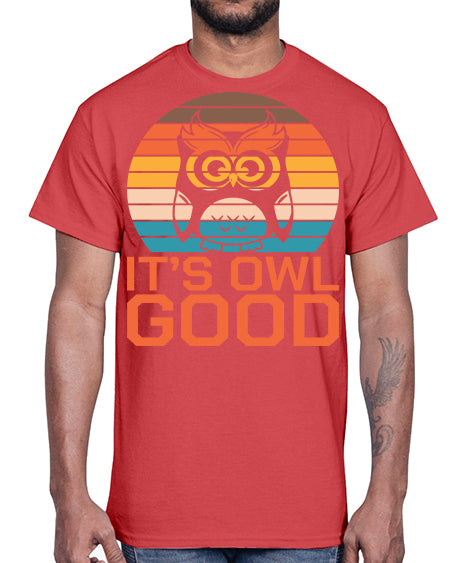 Its Owl Good Retro Owl A TurtleRabbit 10#- owl- Cotton Tee