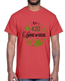 Its Somewhere 673#- marijuana- Cotton Tee