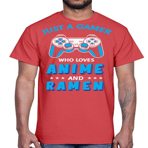 Just A Gamer Who Loves Anime and Ramen 262#- anime- Cotton Tee