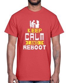 Keep Calm and reboot 27#- computer- Cotton Tee