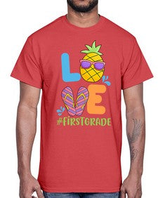 LOVE first Grade Summer Pineapple 515#- first grade- Cotton Tee