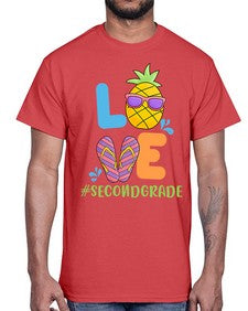 LOVE second Grade Summer Pineapple 526#- second grade- Cotton Tee
