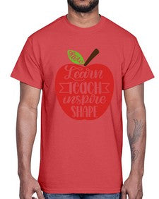 Learn Teach Inspire Shape Style 1044#- teacher- Cotton Tee
