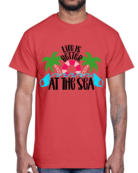 Life Is Better At The Sea Style 32#- summer- Cotton Tee
