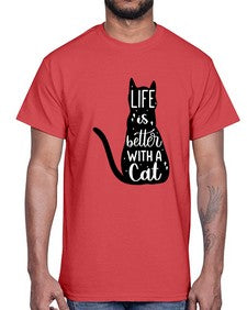 Life Is Better With A Cat Style 98#- cats- Cotton Tee