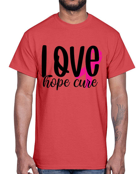 Love Hope Cure 13#- breast cancer- Cotton Tee