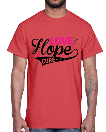 Love Hope Cure 14#- breast cancer- Cotton Tee
